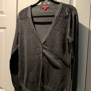 Merona charcoal grey cardigan with black sequin detail - Size XL